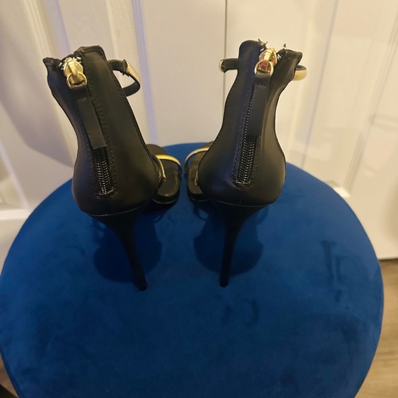 BEBE Berdine Gold Ankle-Strap Sandals - Picture 7 of 8